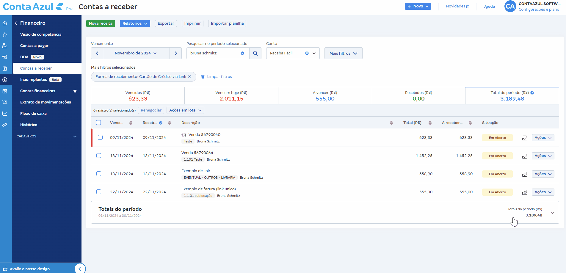 Passo a passo para enviar link de pagamento pelo Financeiro de cobrança via link de pagamento já emitida.