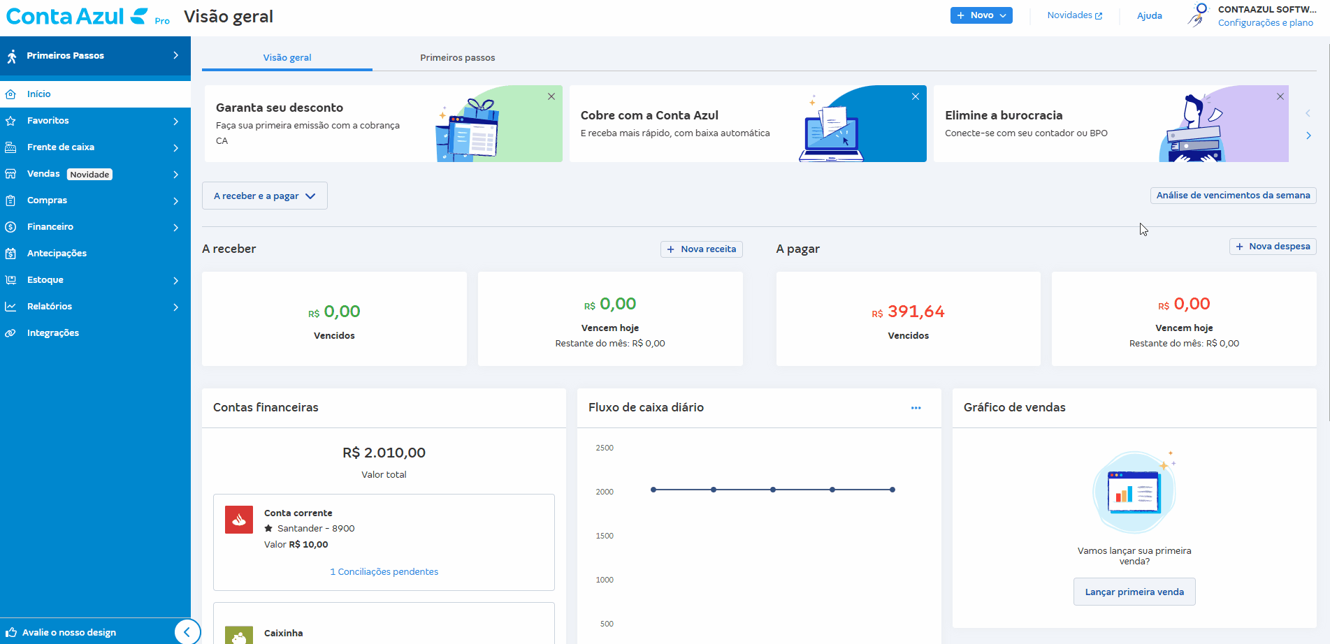 Passo a passo para alterar e-mail de acesso ou senha.