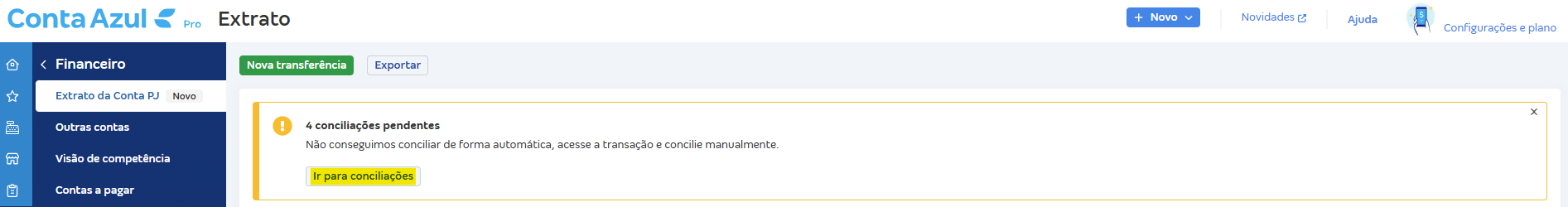 Tela de extrato da conta PJ.png