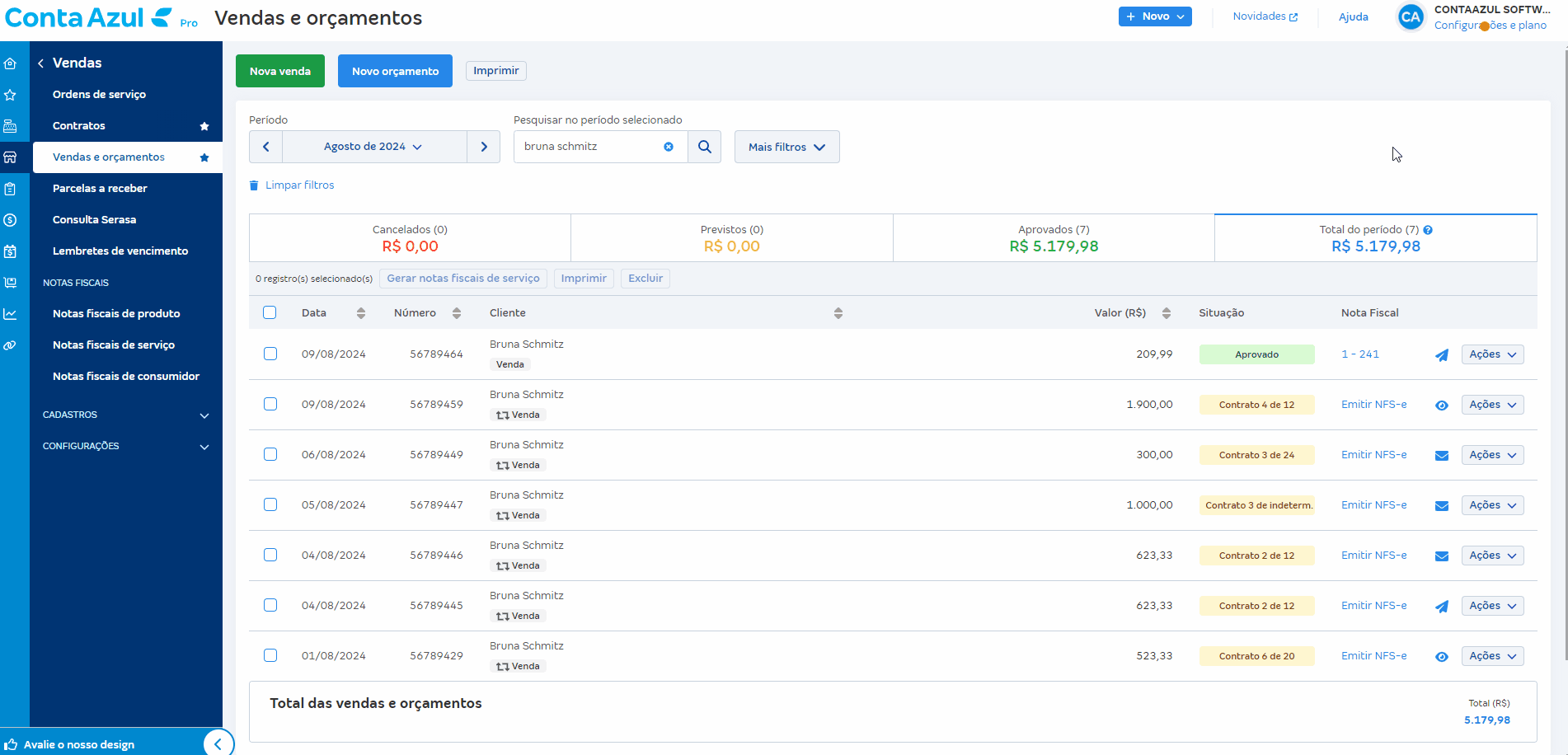 Passo a passo para imprimir a venda criada.