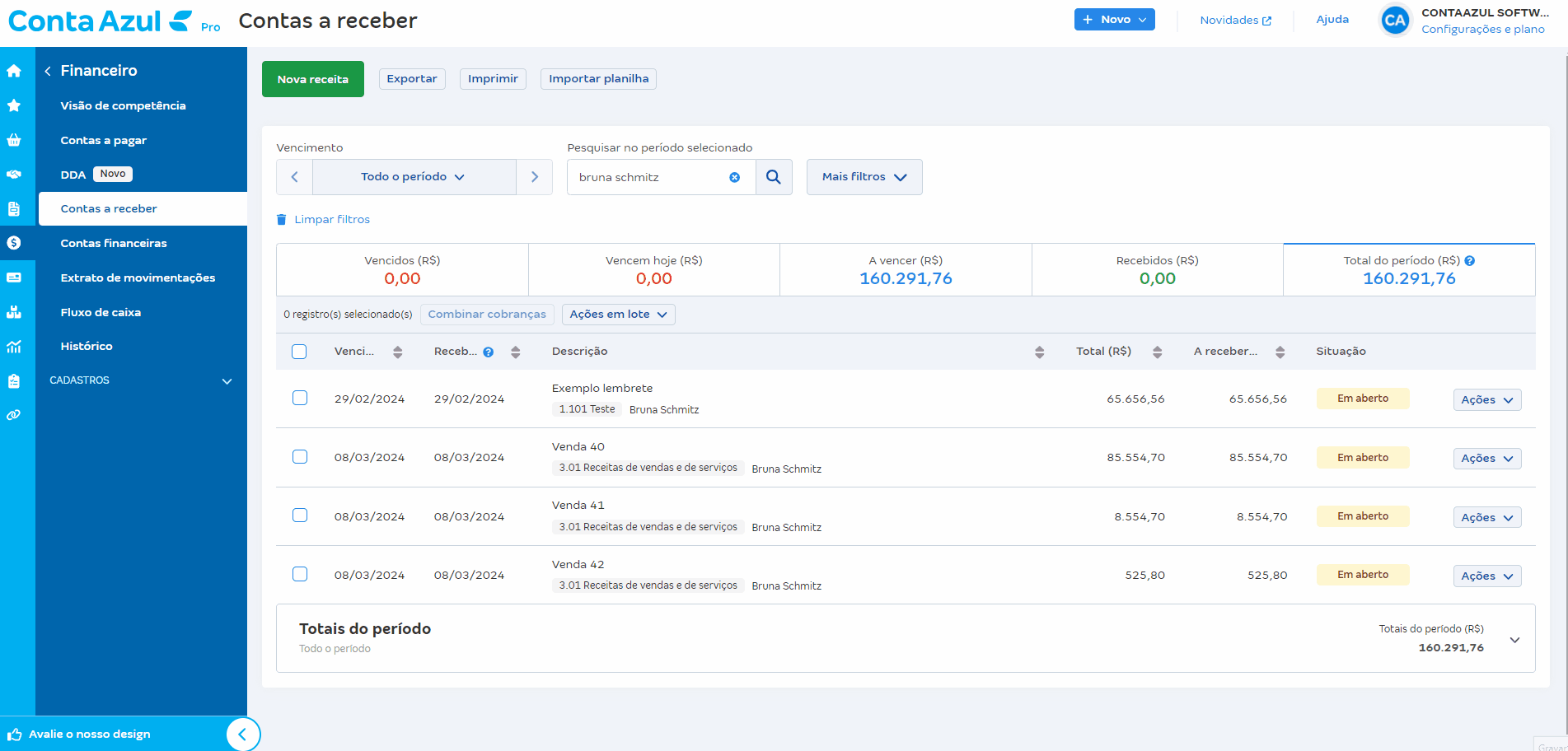 Passo a passo para ativar lembretes de vencimento no financeiro.