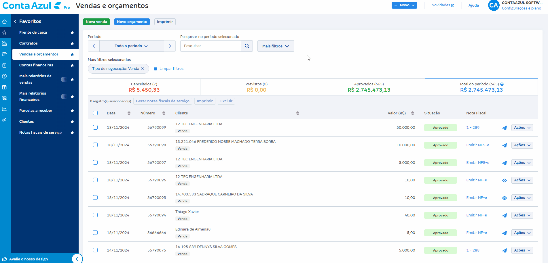 Passo a passo para excluir venda sem nota fiscal emitida.