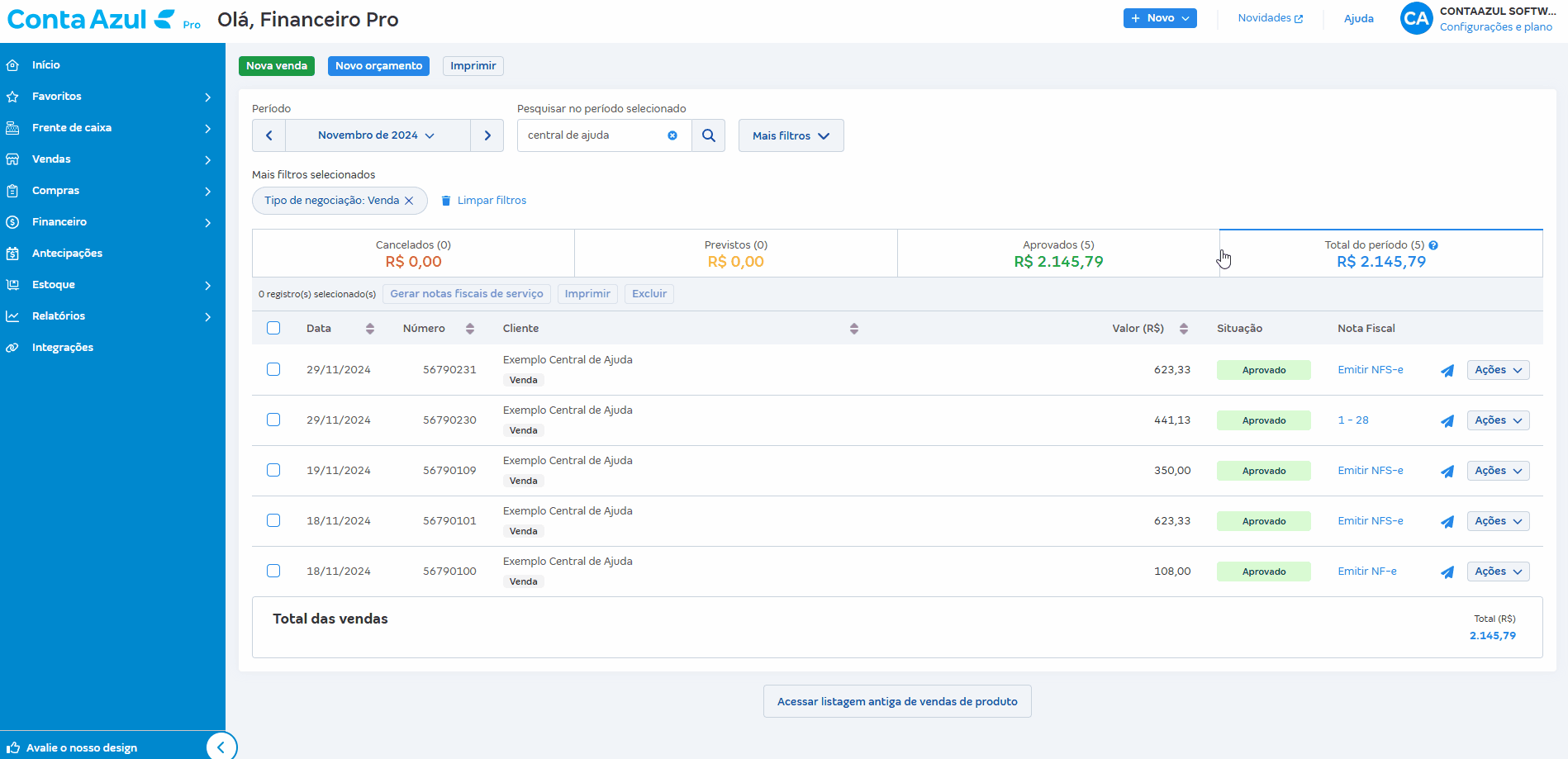 Passo a passo para atualizar a venda devolvida sem nota fiscal emitida.
