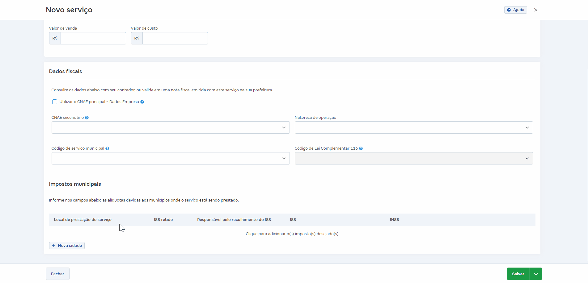 Passo a passo para informar retenção de ISS.