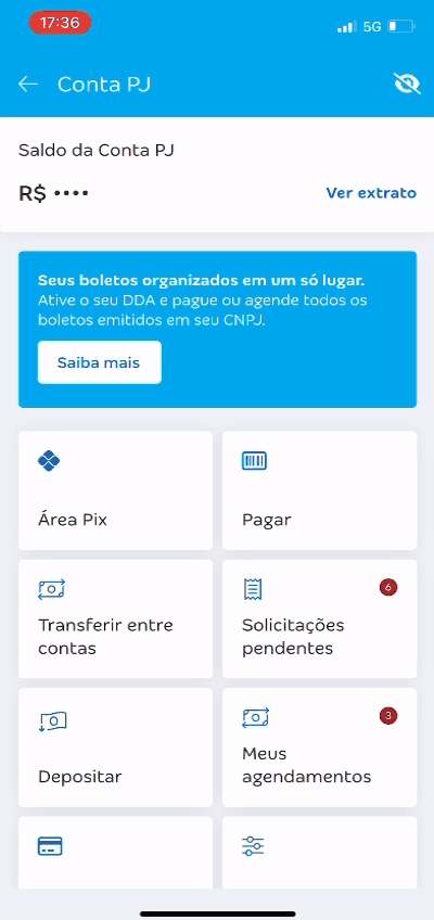 Aprovação de tributo no aplicativo Conta Azul de Bolso.