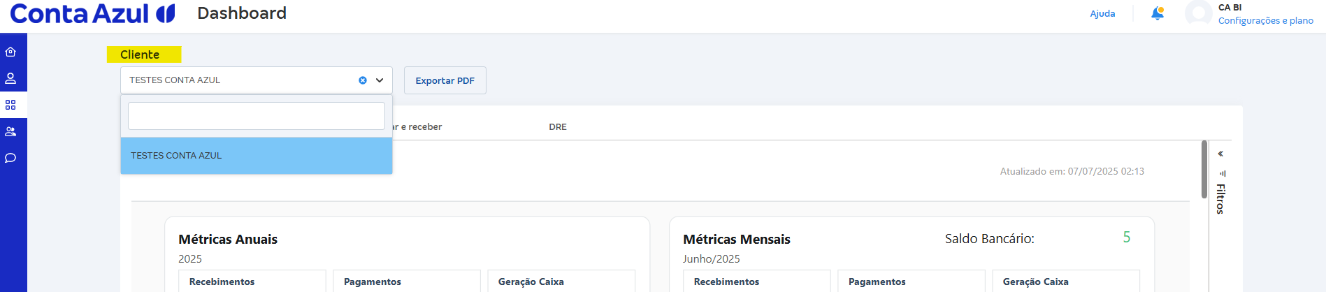 Tela de dashboard com lista de clientes.png