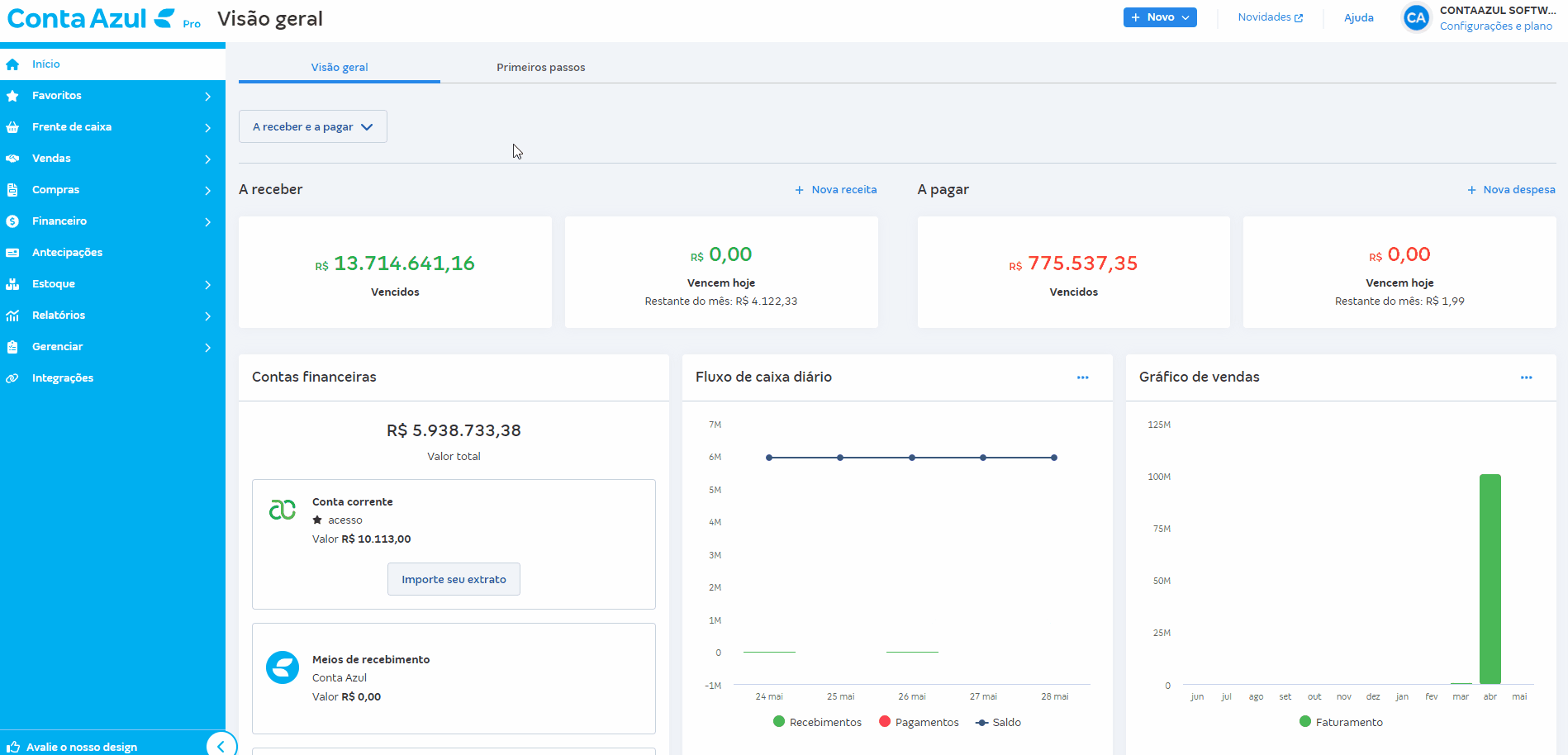 Passo a passo para filtrar o que está em aberto na tela de Extrato de movimentações.
