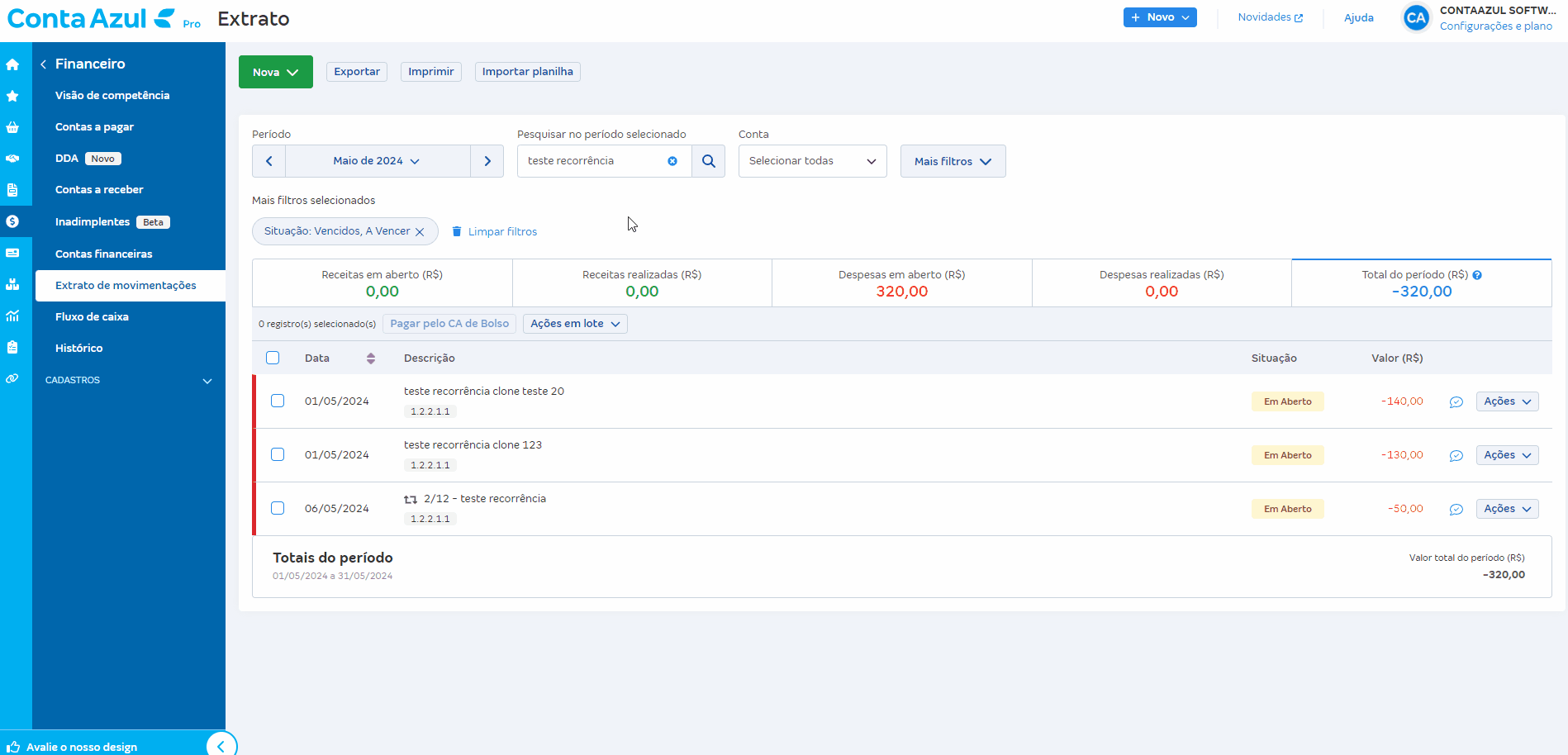 Passo a passo para visualizar lançamentos com baixa parcial da parcela.