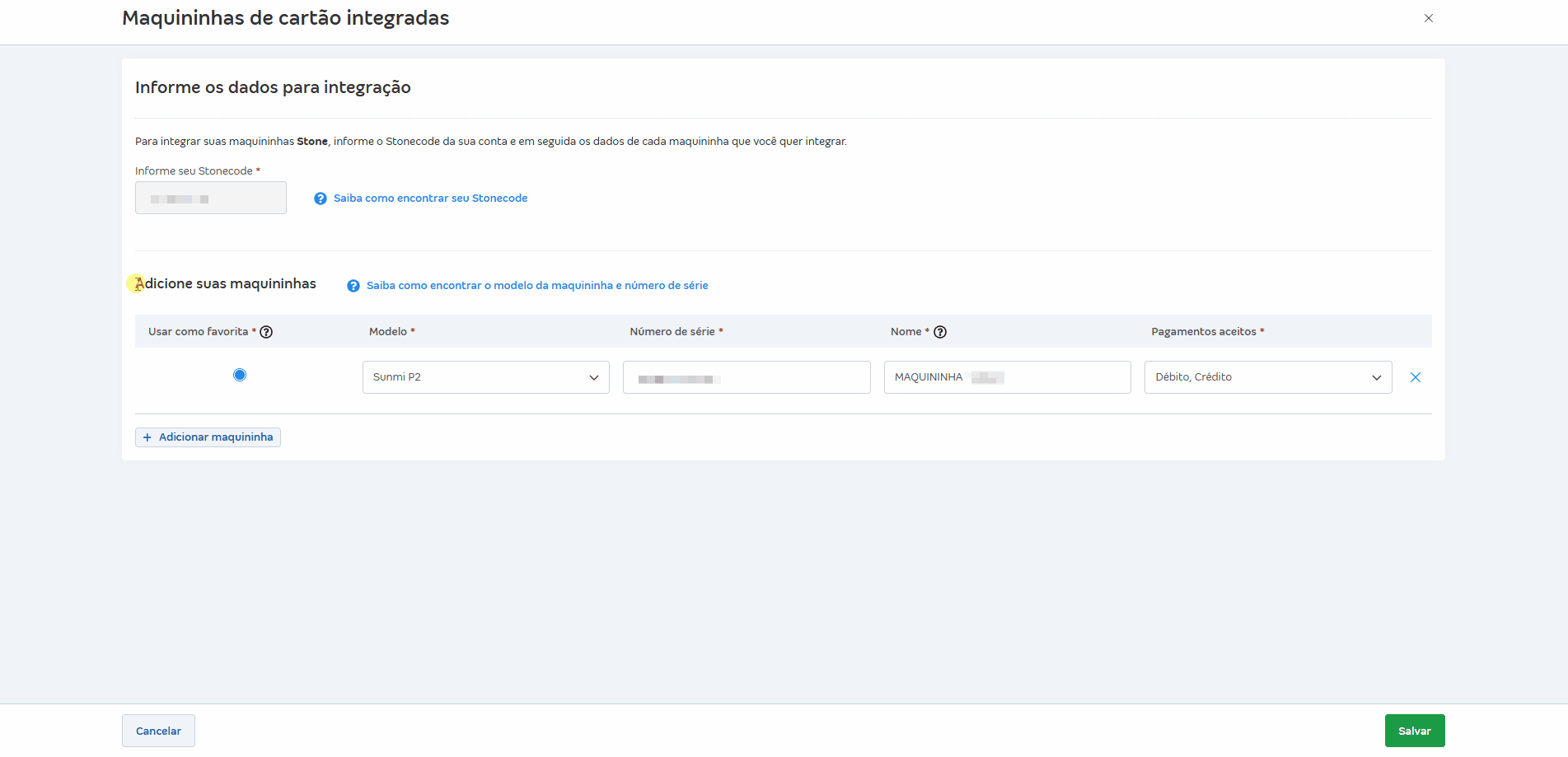 Passo a passo para integrar mais uma maquininha no frente de caixa..gif