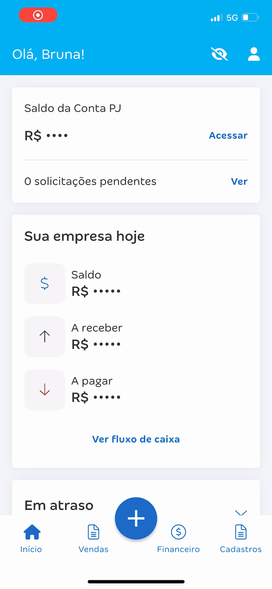 Passo a passo para agendar boleto no aplicativo Conta Azul de Bolso.