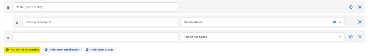 tela de adicionar categoria