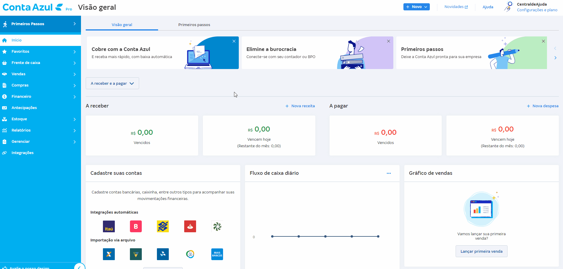 Passo a passo para iniciar importação da planilha de cadastro de fornecedor.