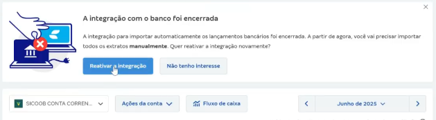 Reativar integração Sicoob.
