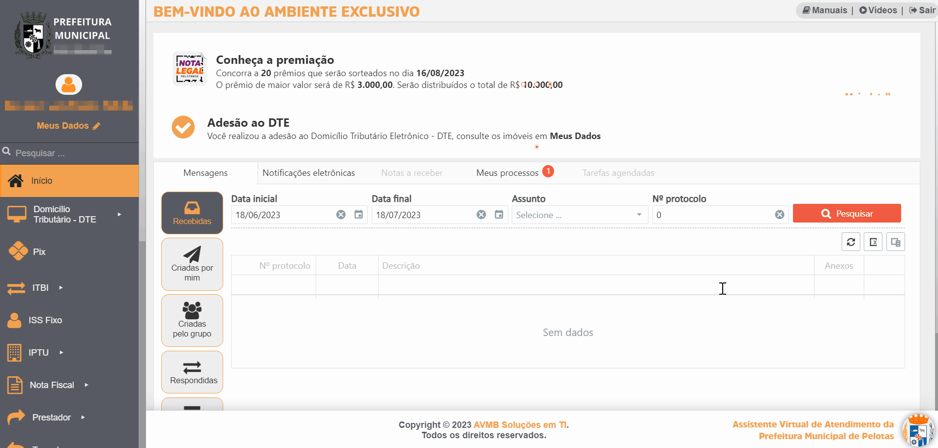 Passo a passo para gerar o Token Webservices no portal da prefeitura no padrão Asten.