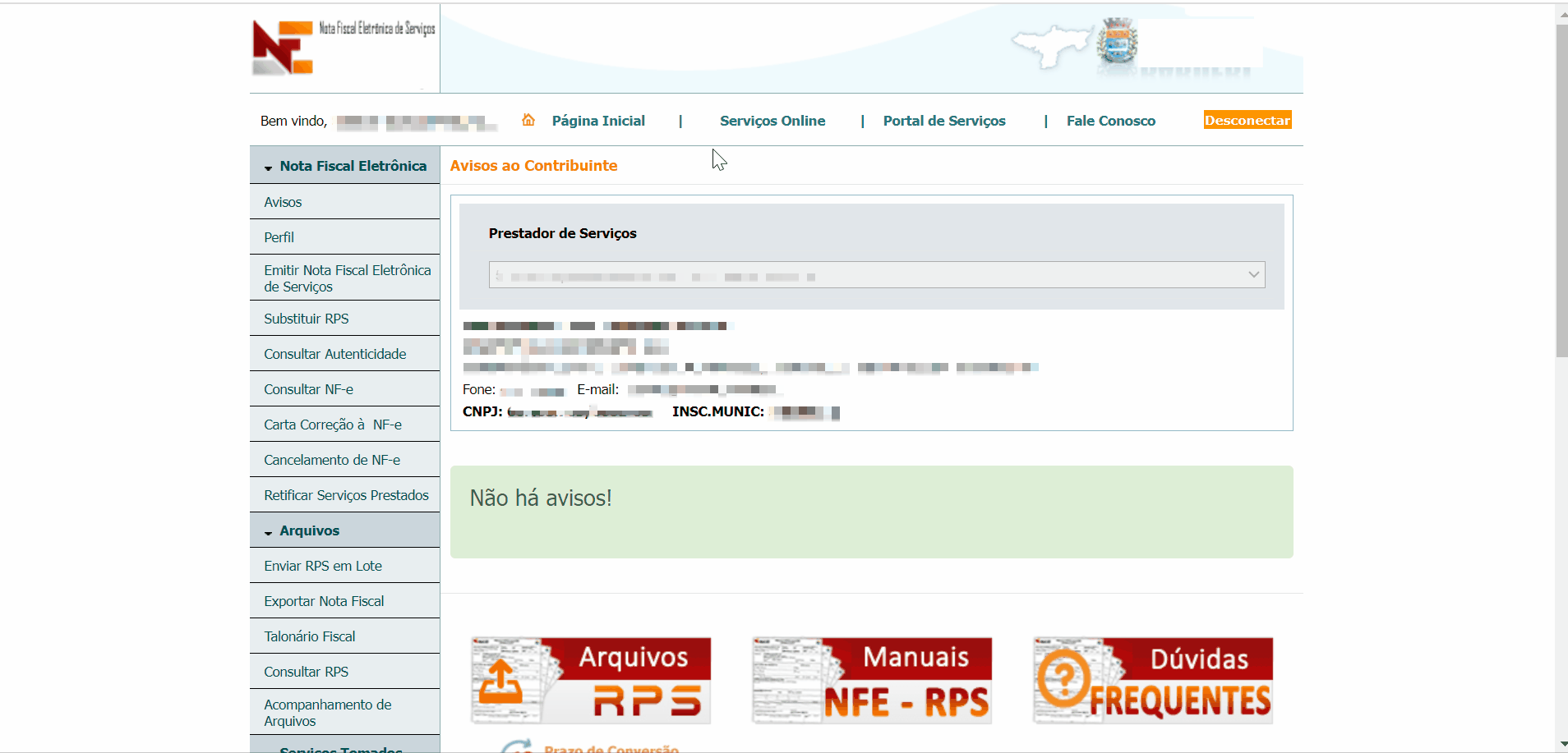 Tela para consulta do Regime especial de tributação via Perfil no portal da prefeitura no padrão Barueri Offline.