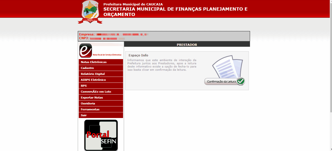 Passo a passo para consulta da Inscrição Municipal via Consulta Nota no portal e-Caucaia.