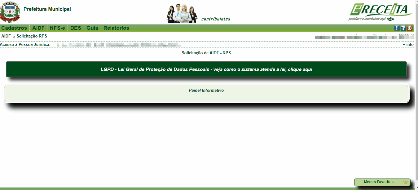 Passo a passo para consulta da Inscrição Municipal via + info no portal e-Receita.