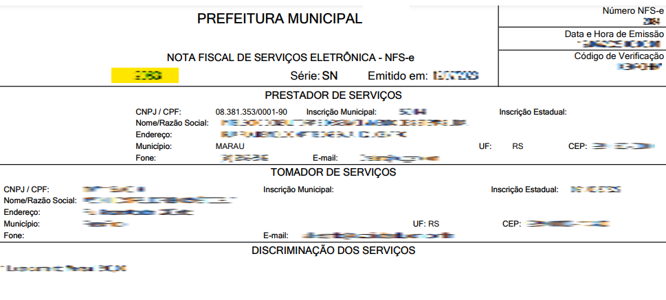 Tela de Consulta de NFS-e com destaque para a coluna Nº RPS no portal Fiorilli
