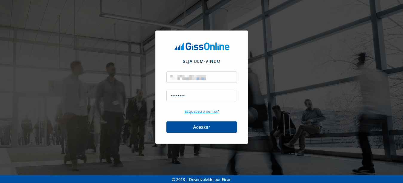 Tela de acesso ao portal da prefeitura no padrão Giss Online.