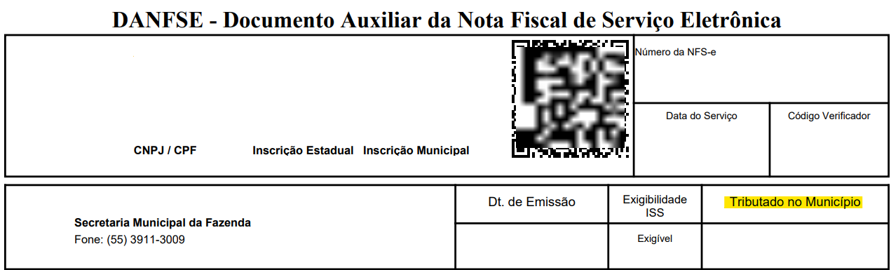 Cabeçalho do PDF da NFS-e com destaque para a Natureza de Operação no portal GOVBR ISS Digital.