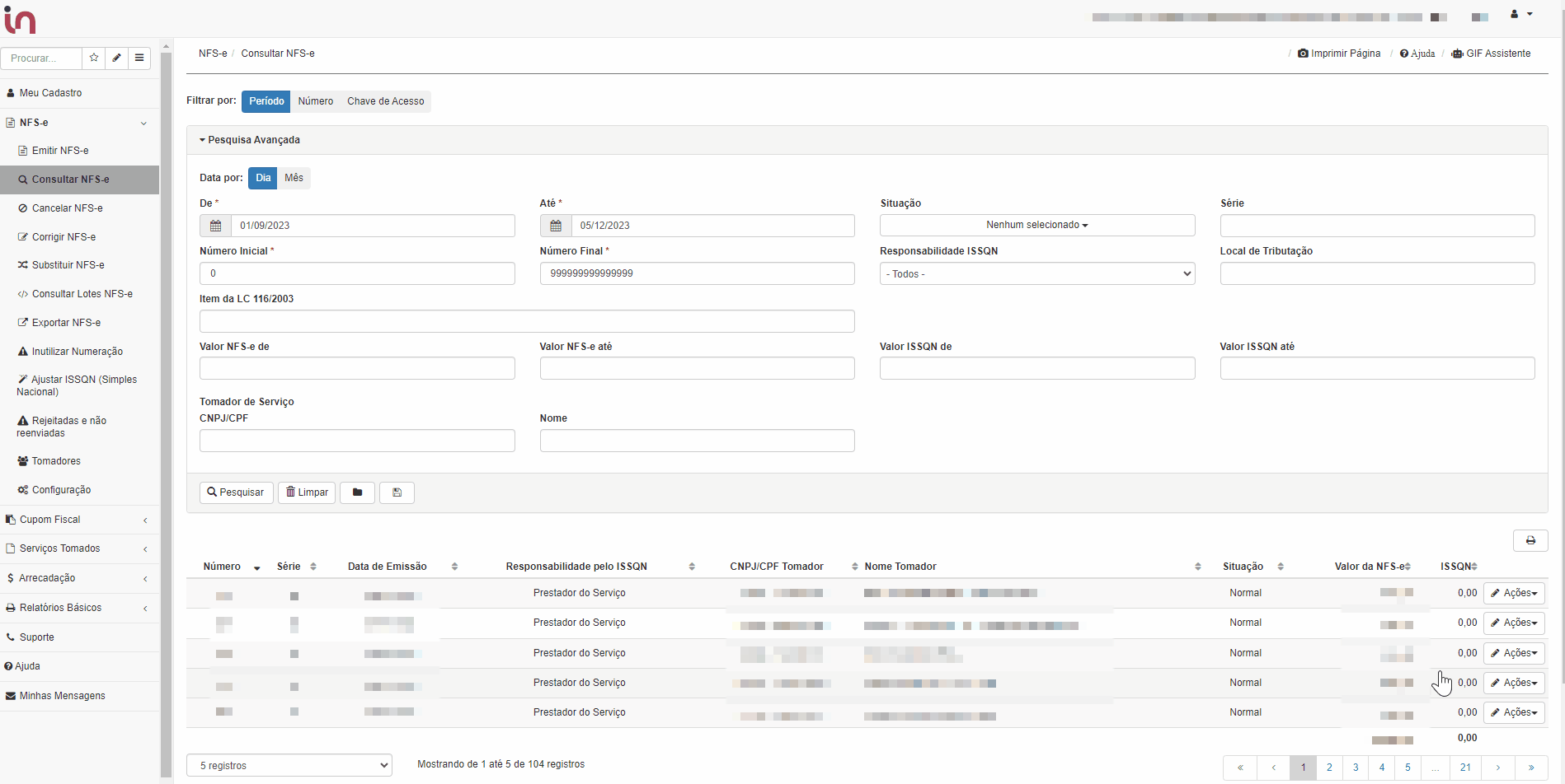 Passo a passo para consulta do Regime especial de tributação em uma nota emitida no portal Infisc.