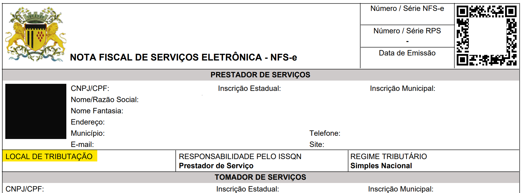 Tela da NFS-e com destaque para a Natureza de operação no portal Infisc.
