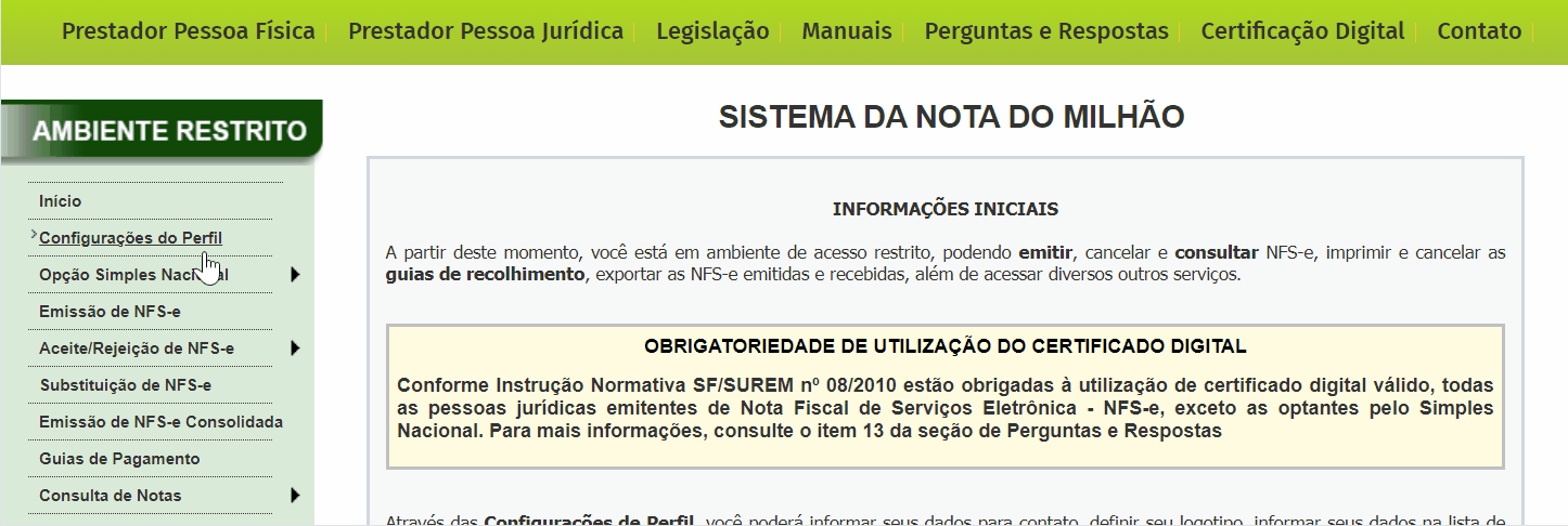 Passo a passo para consulta da Natureza de operação padrão no padrão São Paulo.
