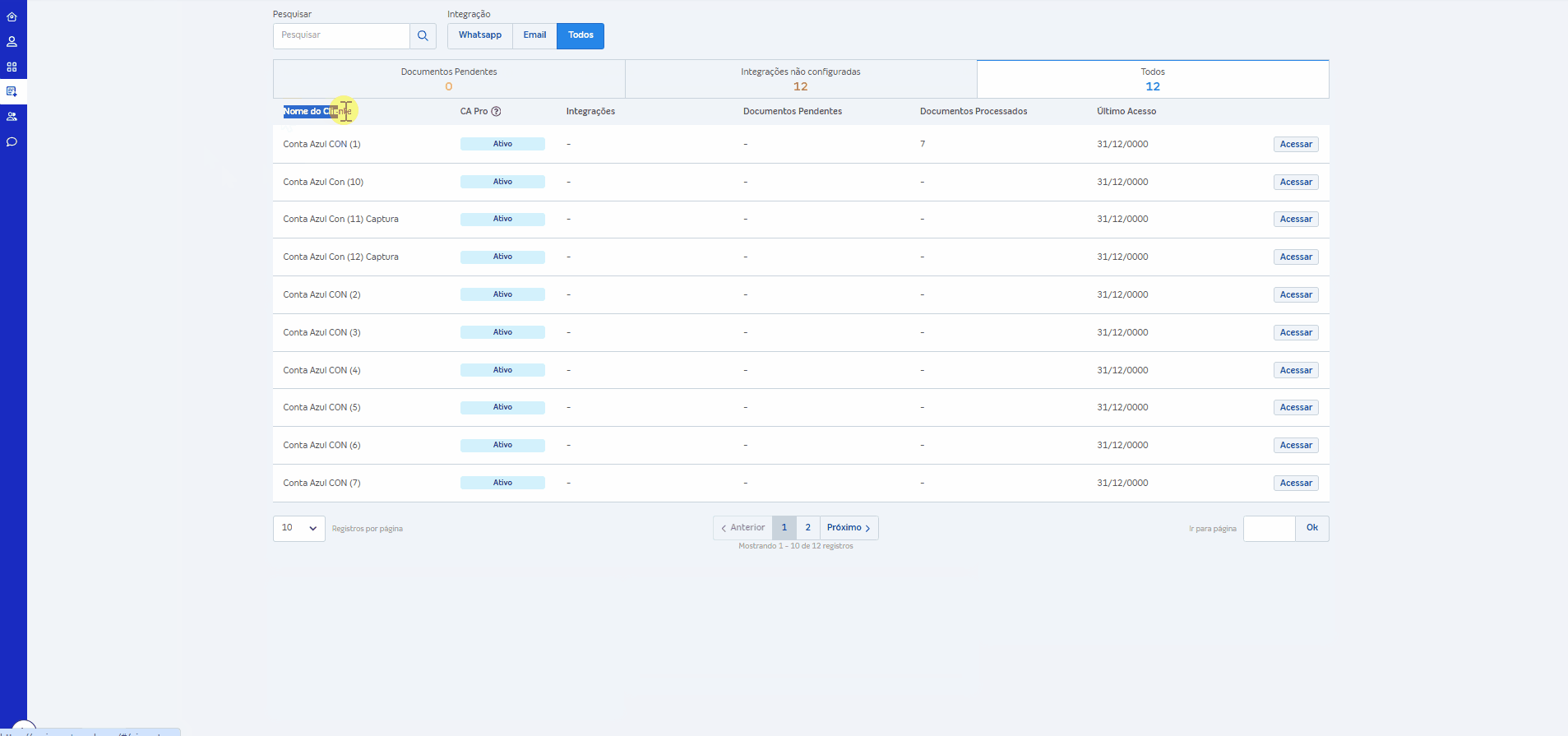 Clique no botão Clique aqui ou arraste arquivos para importar para buscar documentos (em PDF ou imagem) no seu computador e anexá-los individualmente ou em lote..gif