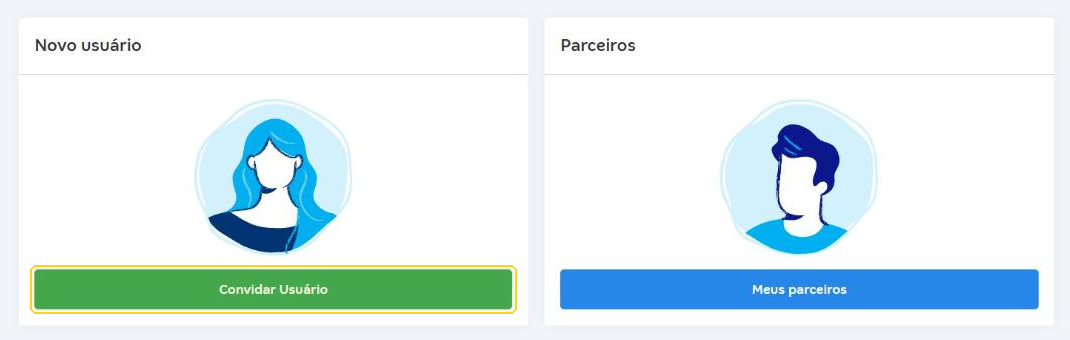 Tela Meus usuários com o botão Convidar Usuário destacado